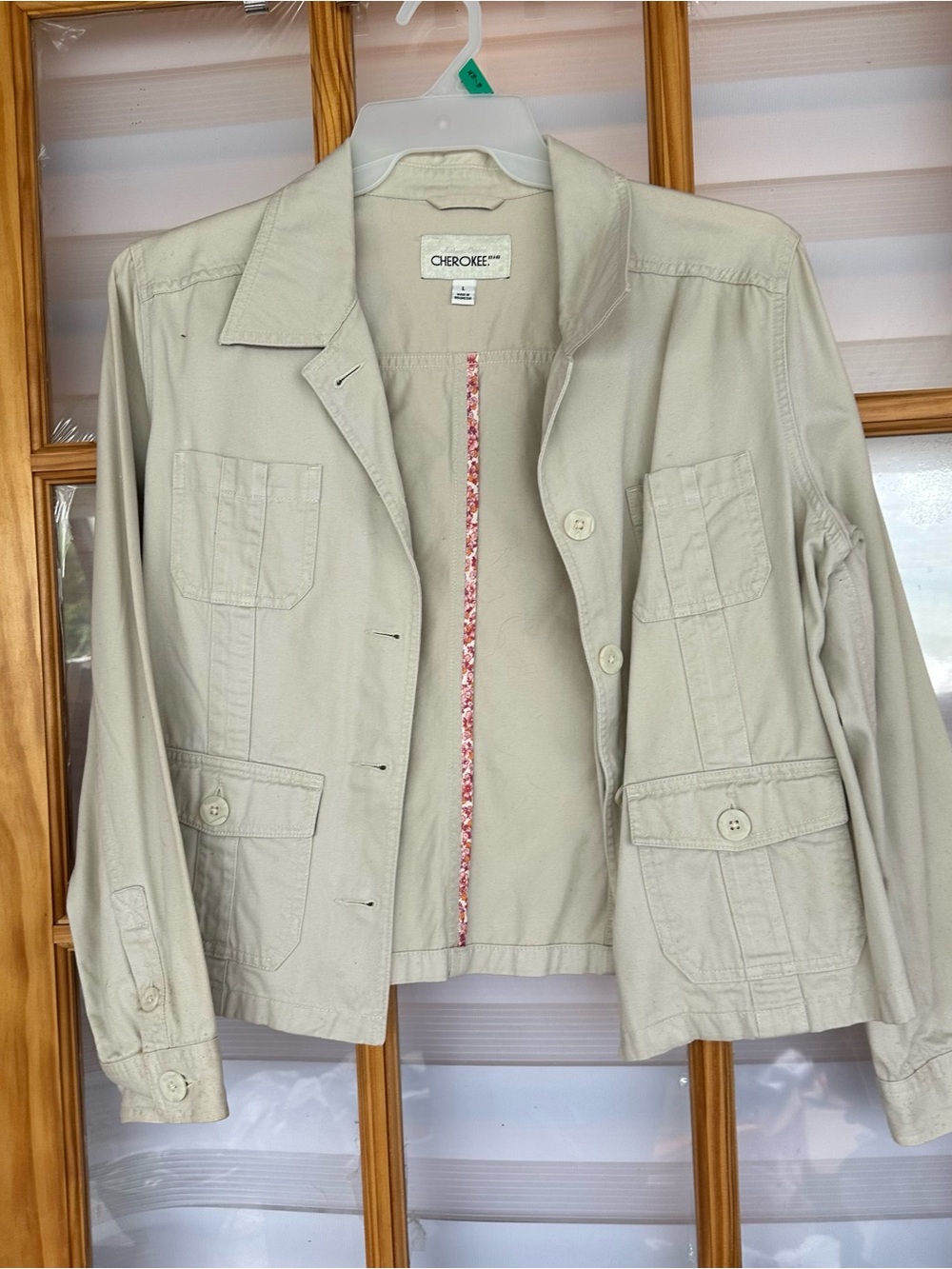 Cherokee Beige Utility Jacket with Button Front